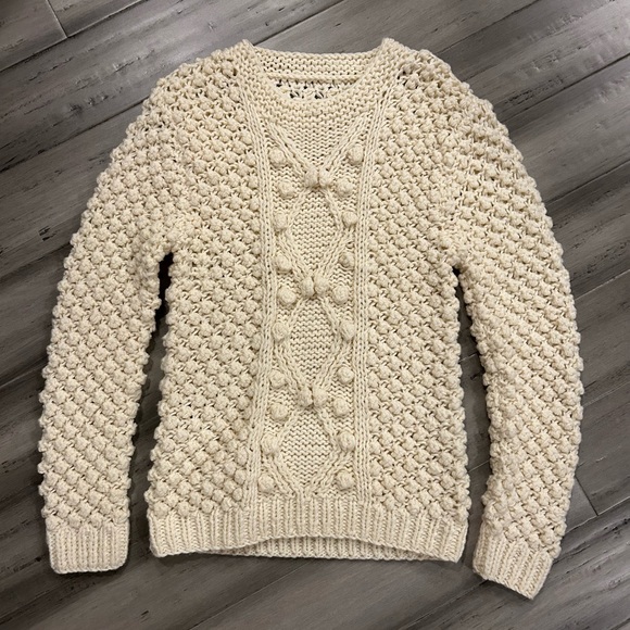 NEW] Handmade Cozy Sweater, Ivory, Small